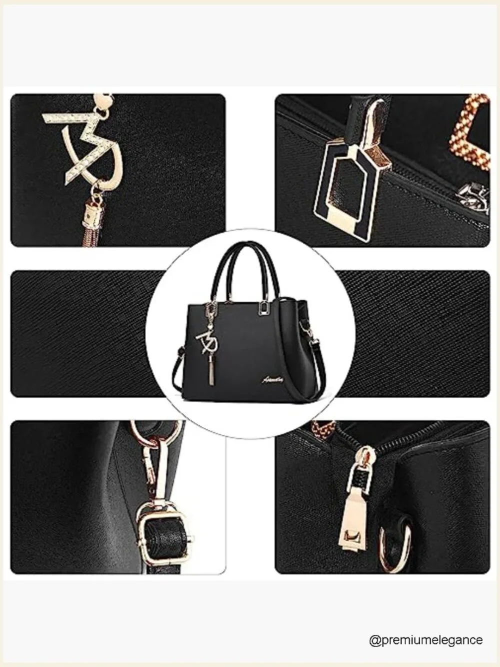 Women Tote Satchel Bag - PU Leather Shoulder Crossbody Handbag